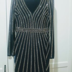 Long sleeve embellished bodycon dress